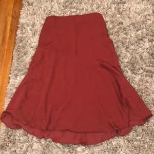 Burnt orange midi skirt